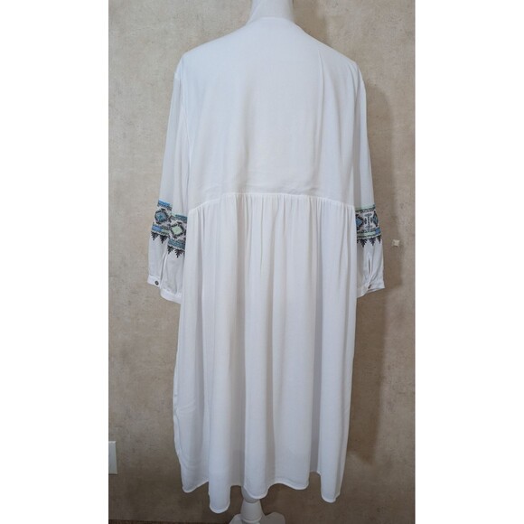 Soft Surroundings Dress Women's XL Daisha Gauze White Embroidery Boho Preppy - Picture 3 of 11